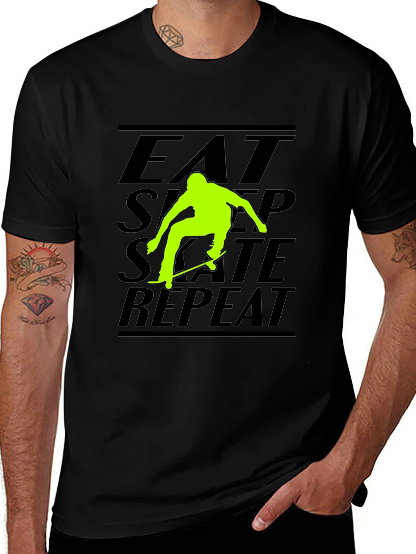 Variant 18 of Eat Sleep Skate Repeat Black T-Shirt