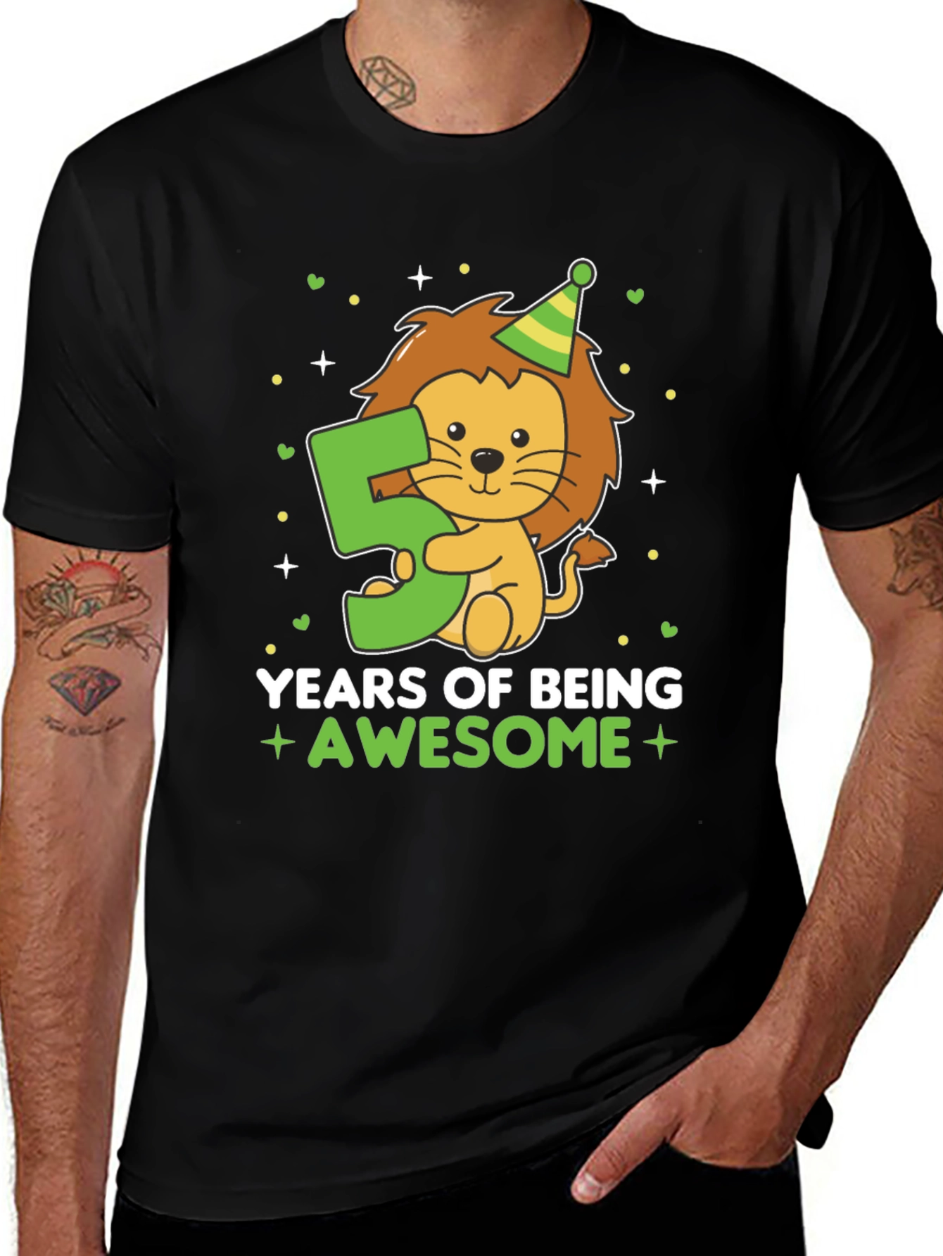 Variant 17 of 5th Birthday Lion T-Shirt - Awesome Five Year Old Tee