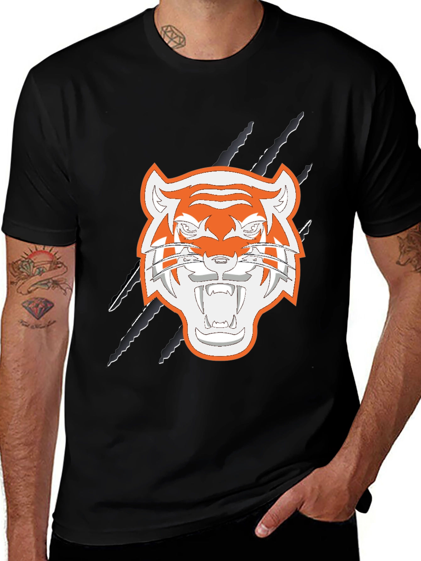 Variant 30 of Black Tiger Graphic Tee - Fierce Style