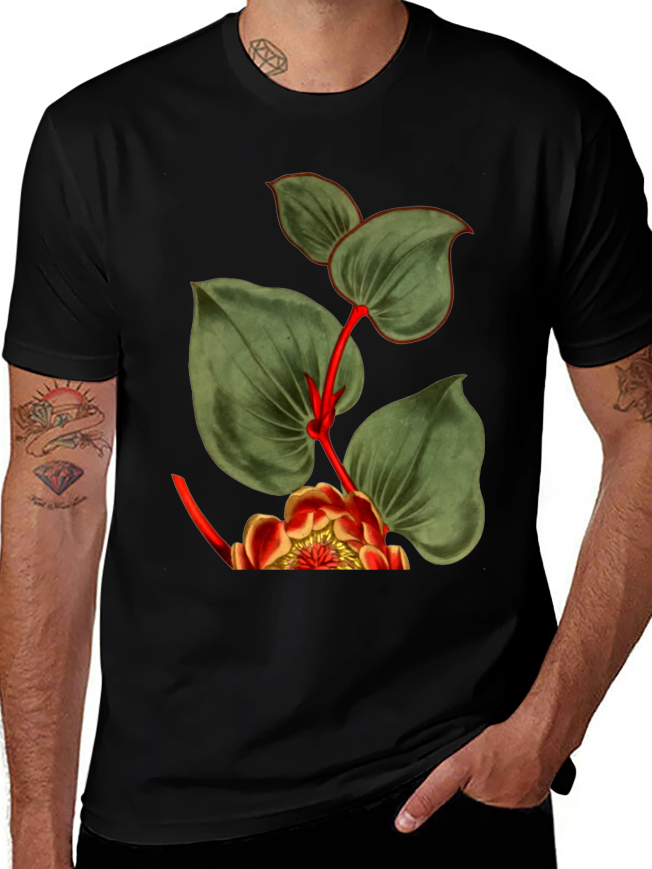 Variant 18 of Botanical Graphic Black T-Shirt