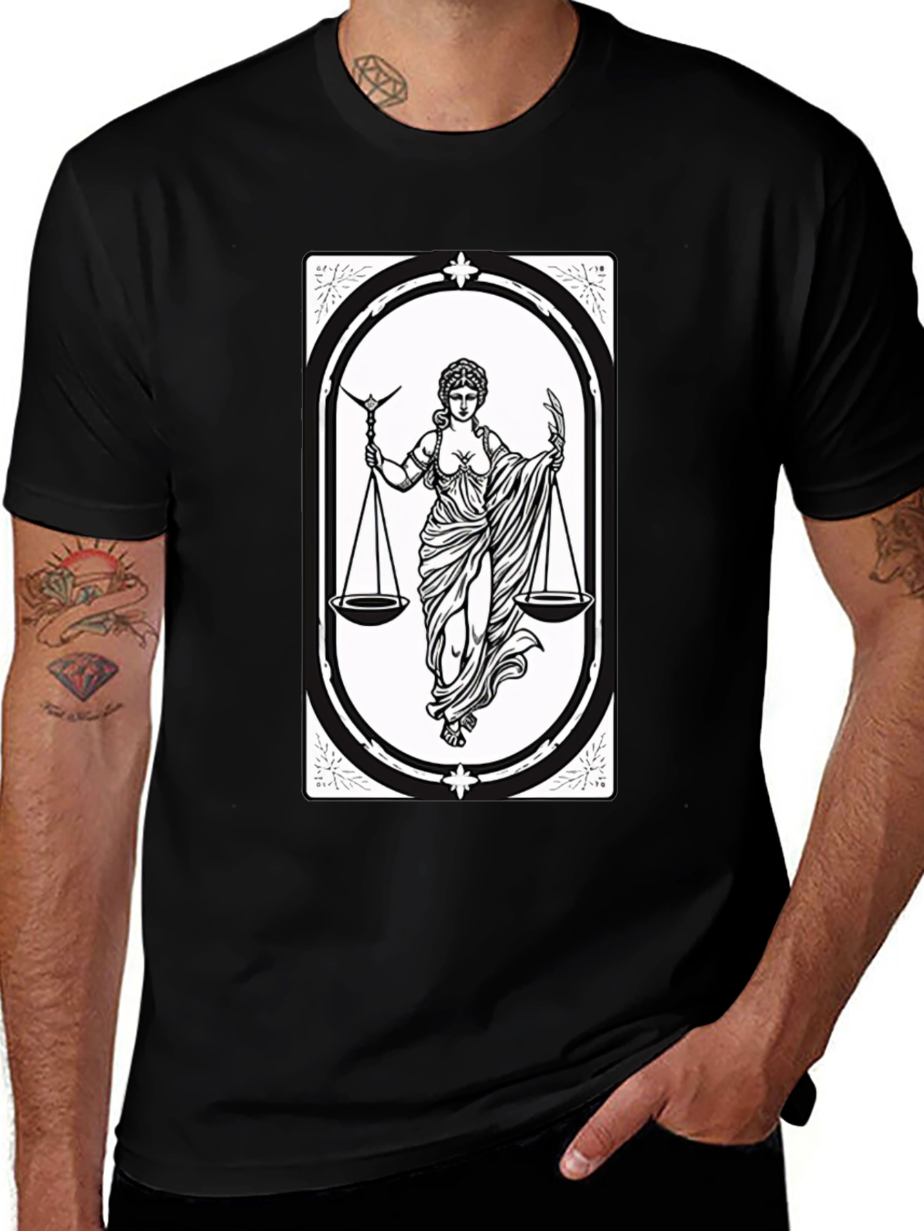 Libra Zodiac T-Shirt - Scales of Justice Graphic Tee