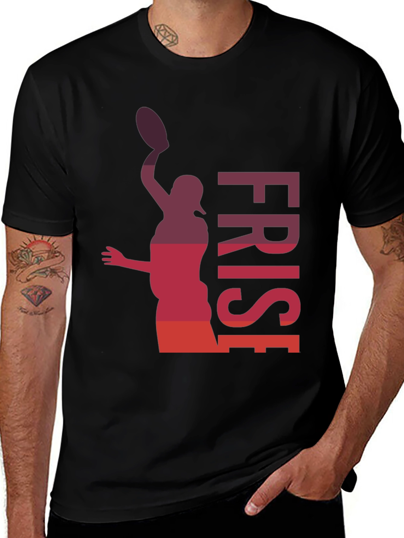 Variant 13 of Frisbee Thrower Graphic T-Shirt - Black