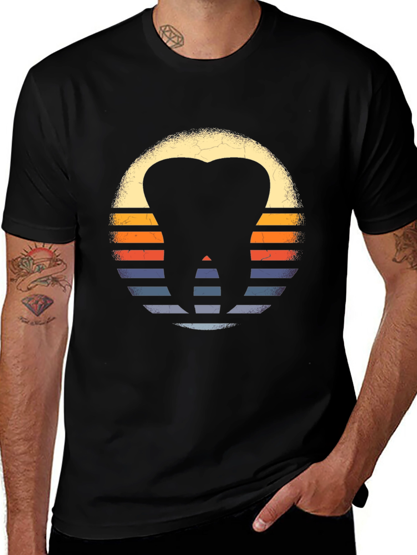 Variant 4 of Retro Dentist Tooth Graphic Tee