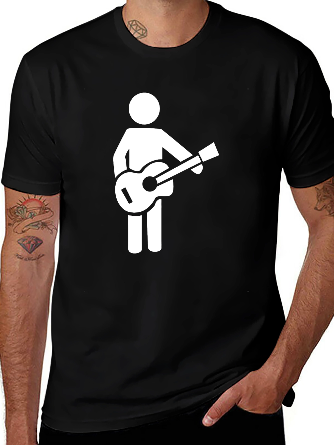 Variant 20 of Guitar Player Graphic T-Shirt - Black