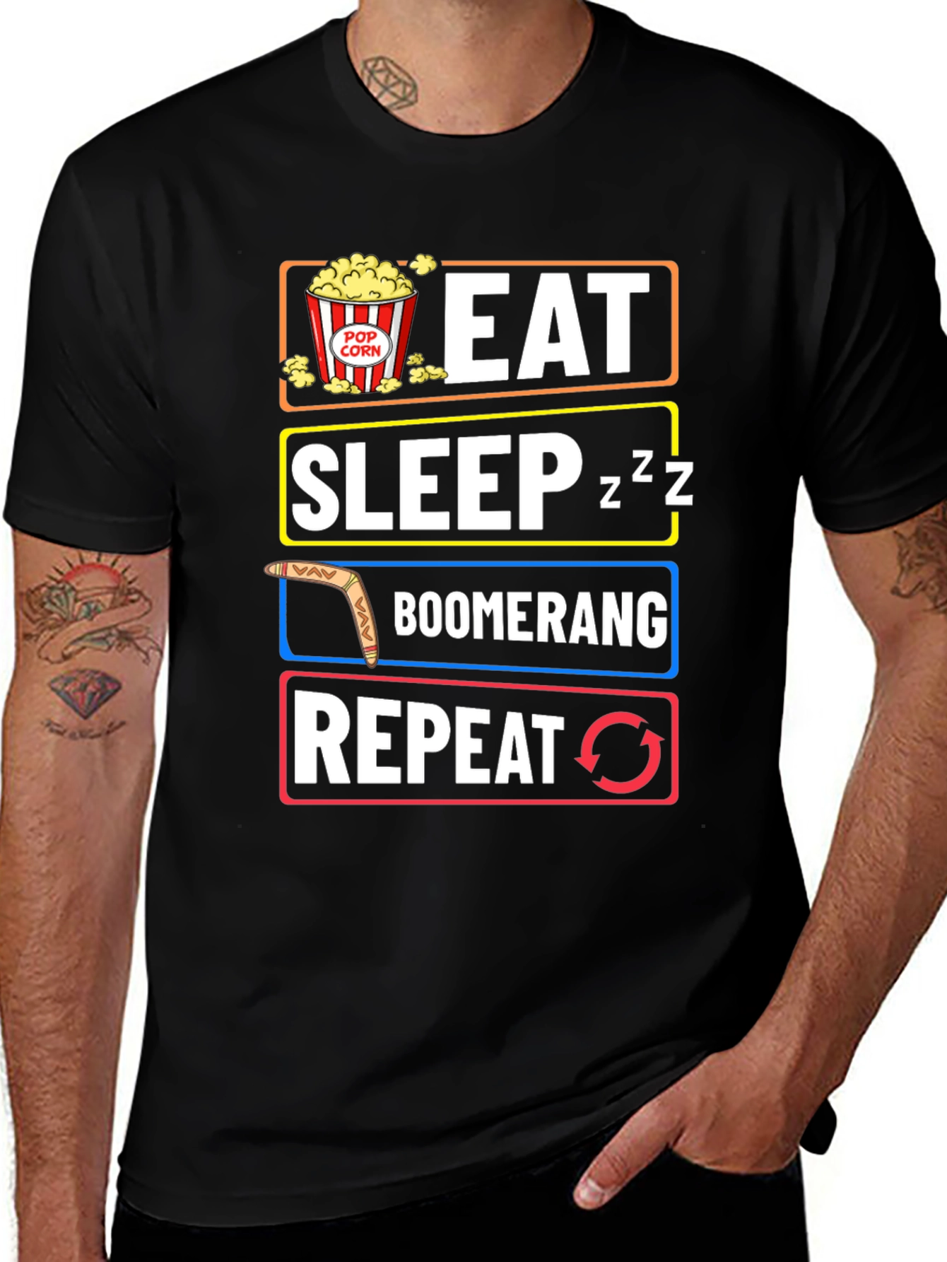 Variant 28 of Eat Sleep Boomerang Repeat T-Shirt