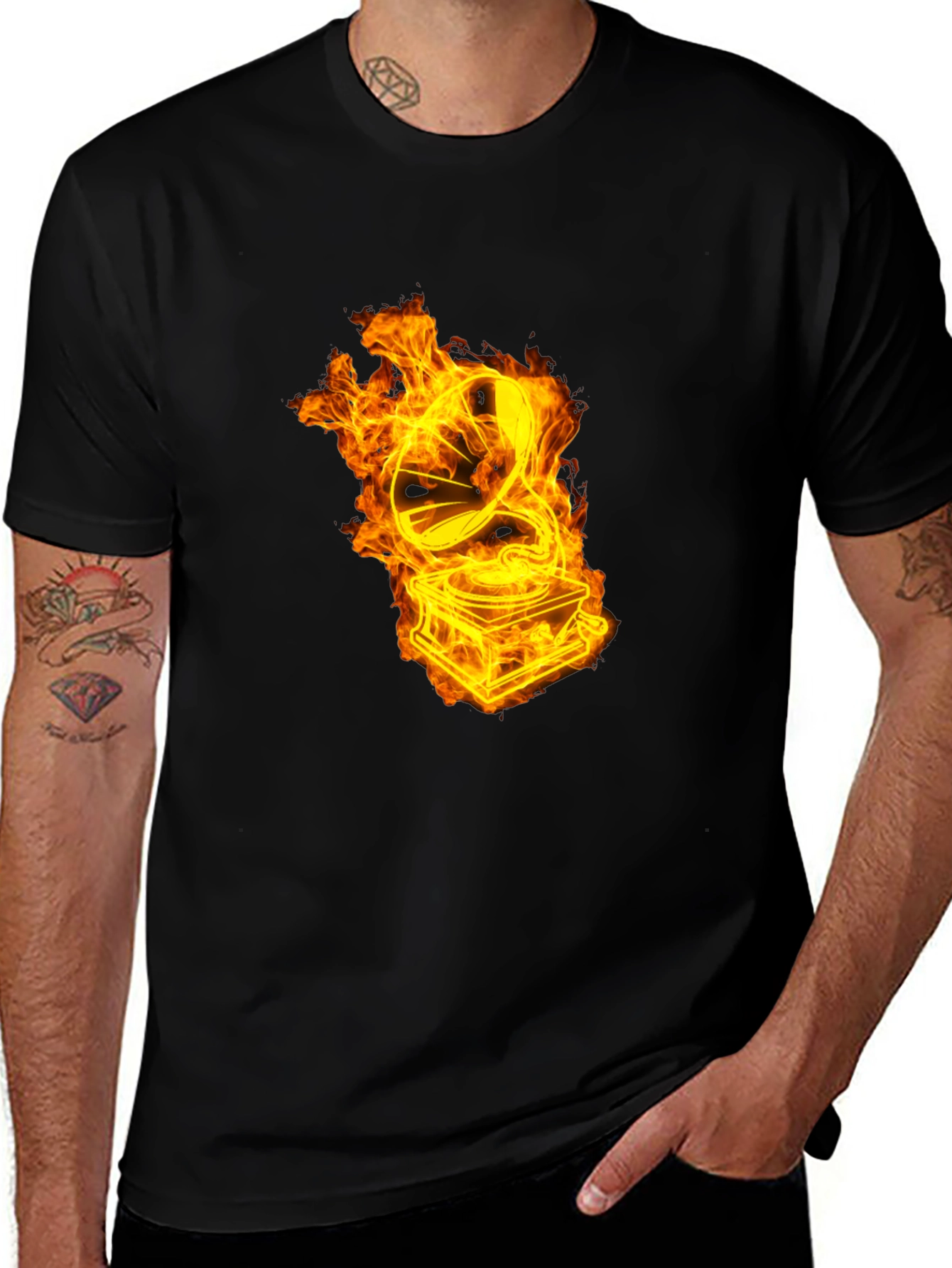 Variant 12 of Fiery Gramophone Black T-Shirt