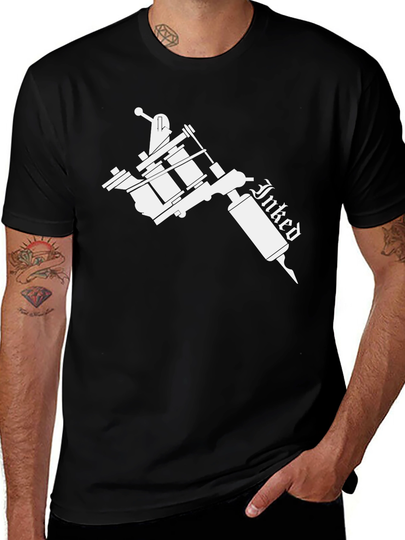 Variant 22 of Inked Tattoo Machine Graphic T-Shirt - Black