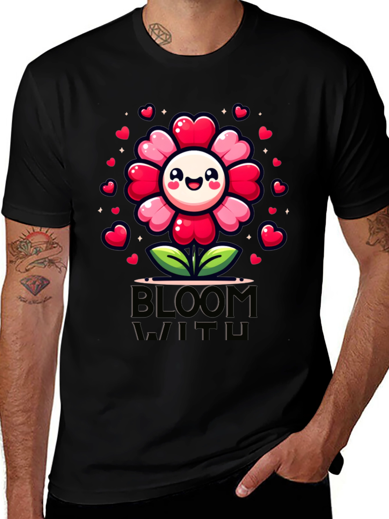 Variant 26 of Bloom With Love T-Shirt - Cute Flower Design