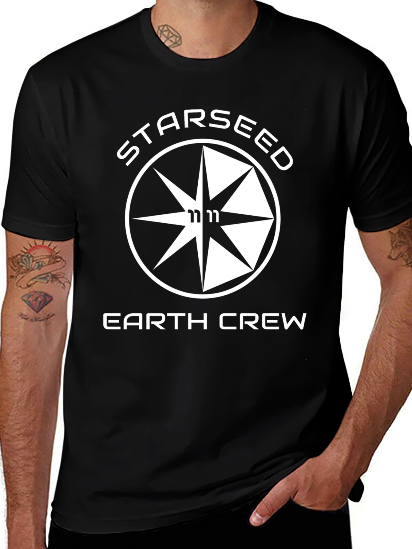 Starseed Earth Crew Graphic T-Shirt - Black