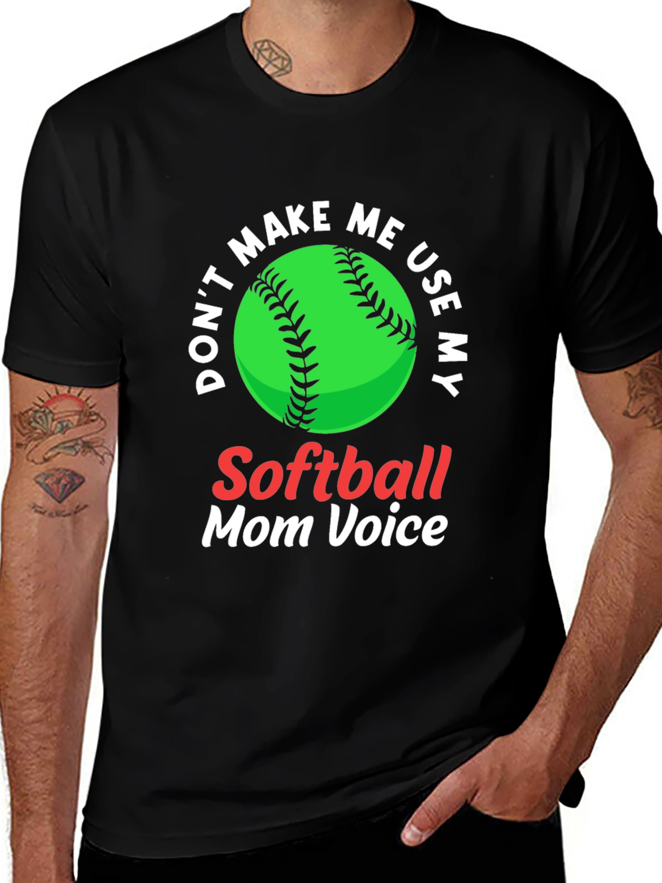 Variant 2 of Softball Mom Voice Graphic T-Shirt
