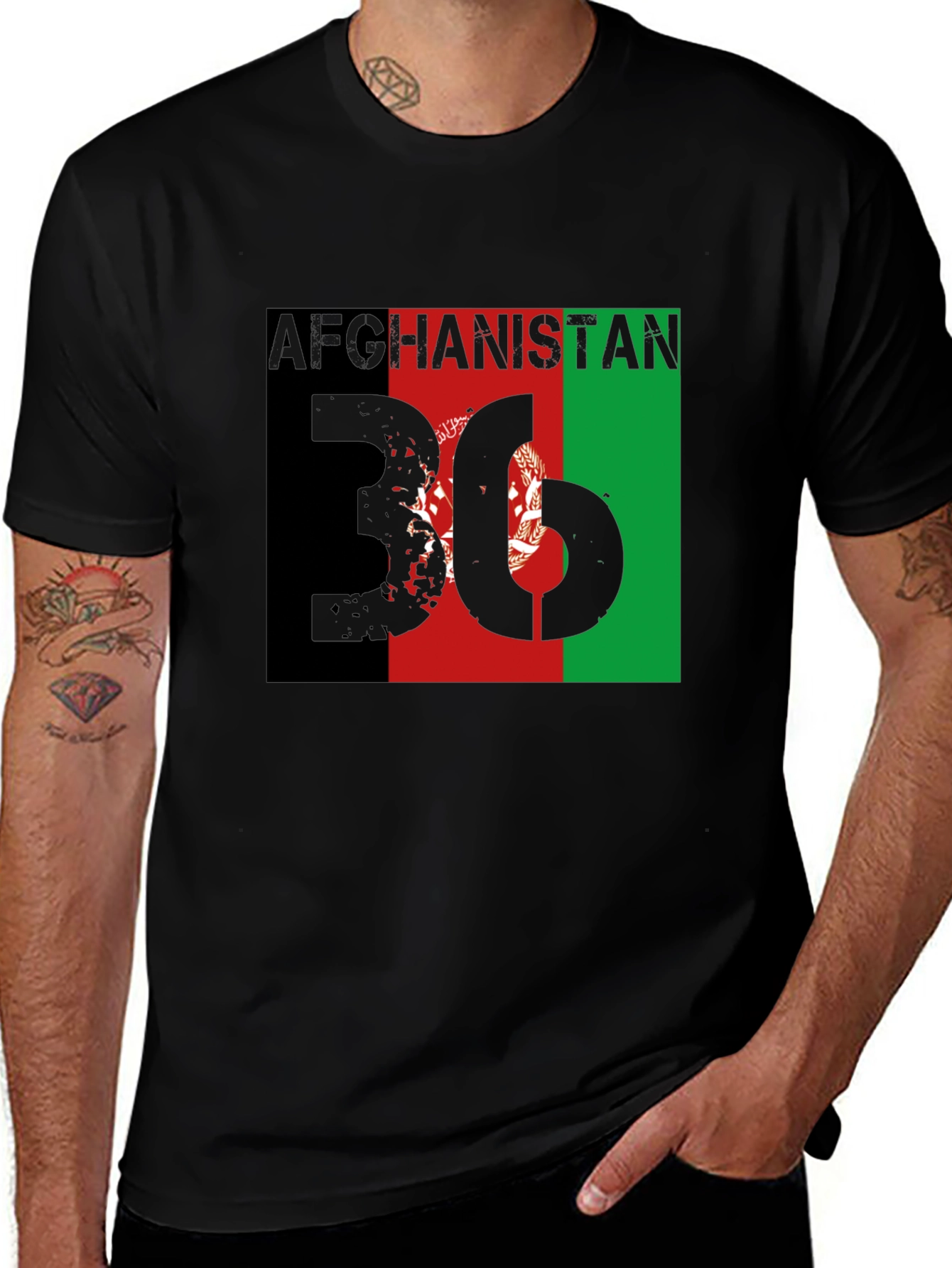 Variant 5 of Afghanistan Flag T-Shirt - Patriotic Afghan Pride Tee