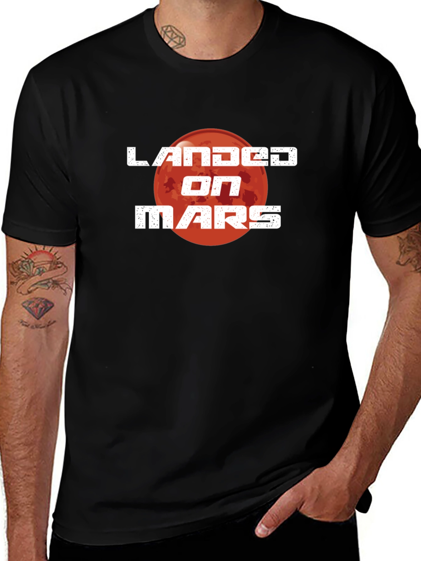 Variant 30 of Landed on Mars Graphic T-Shirt - Space Adventure Tee
