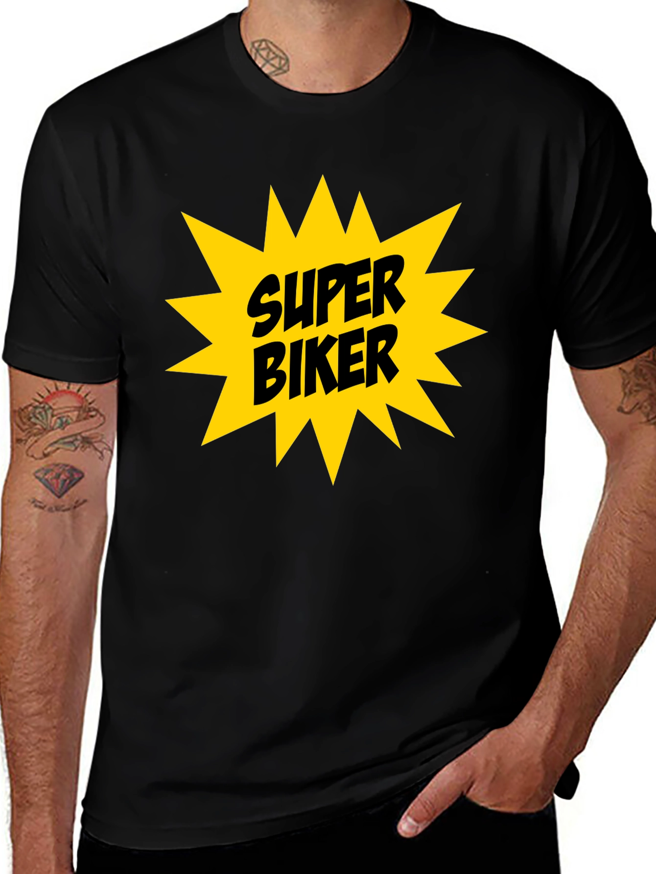 Variant 18 of Super Biker Graphic Tee - Bold Black T-Shirt