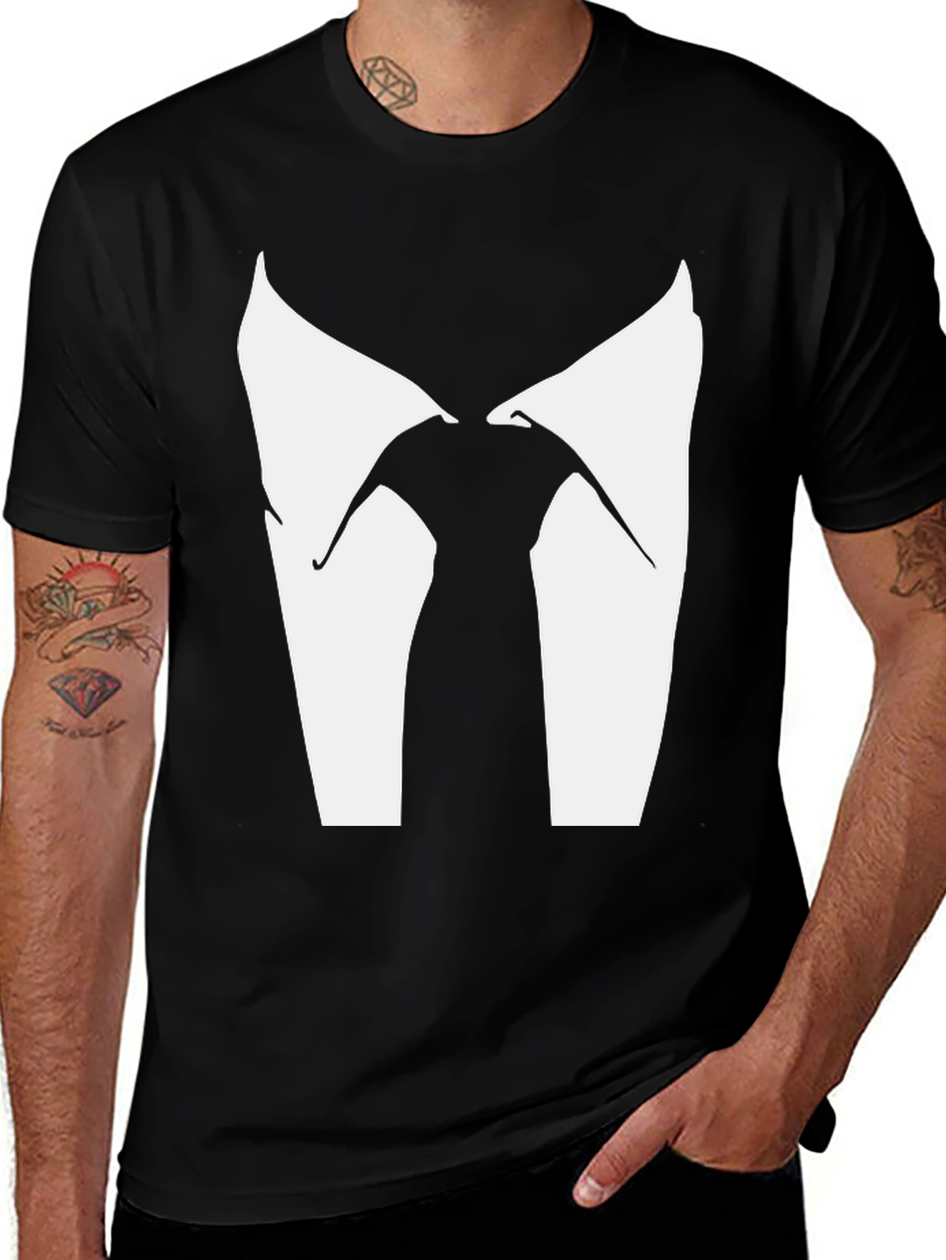 Variant 22 of Black Tuxedo T-Shirt - Dressy Casual Style