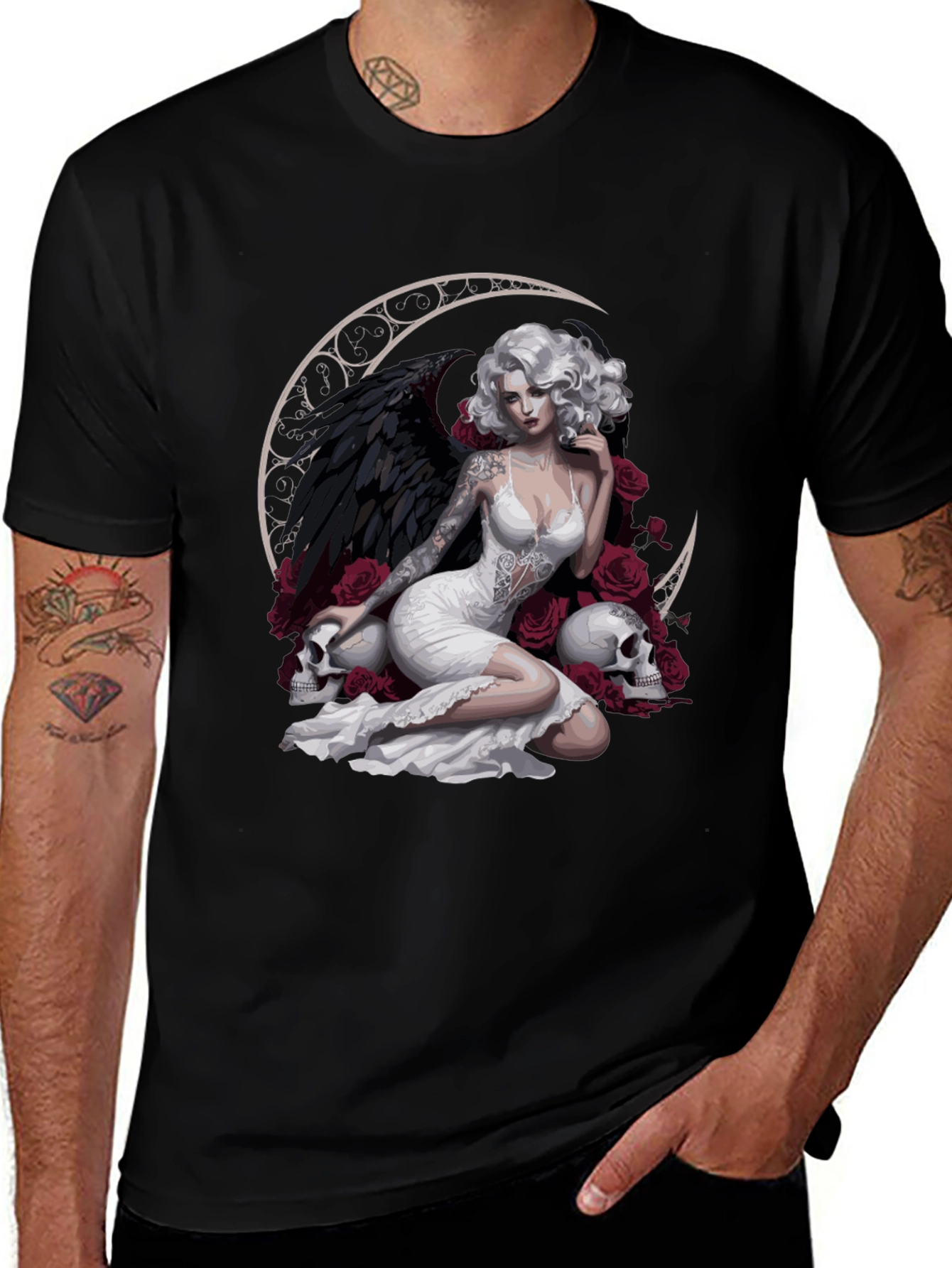 Variant 6 of Gothic Angel Moon T-Shirt