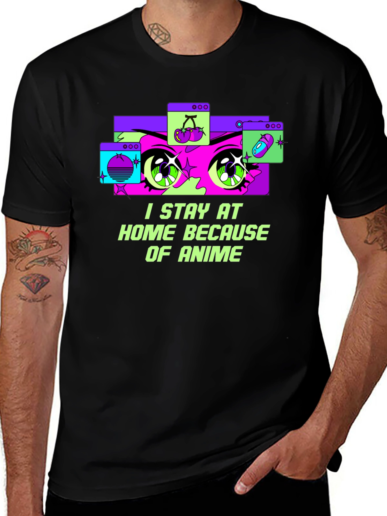 Variant 16 of Stay At Home Because of Anime Graphic Tee