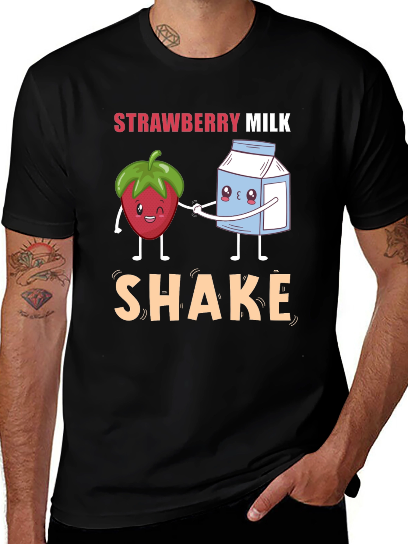 Variant 13 of Strawberry Milk Shake T-Shirt Cute Cartoon