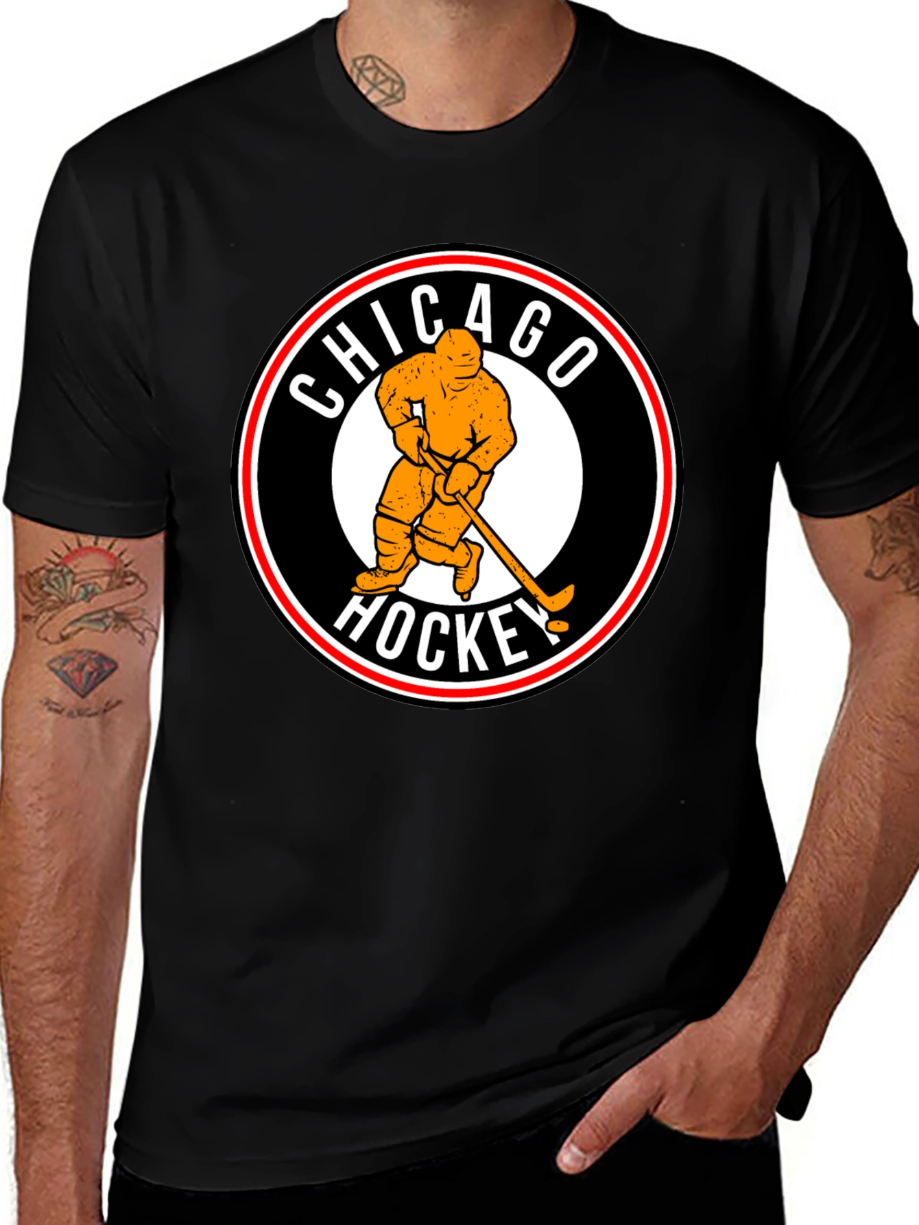 Variant 21 of Chicago Hockey Vintage Style T-Shirt