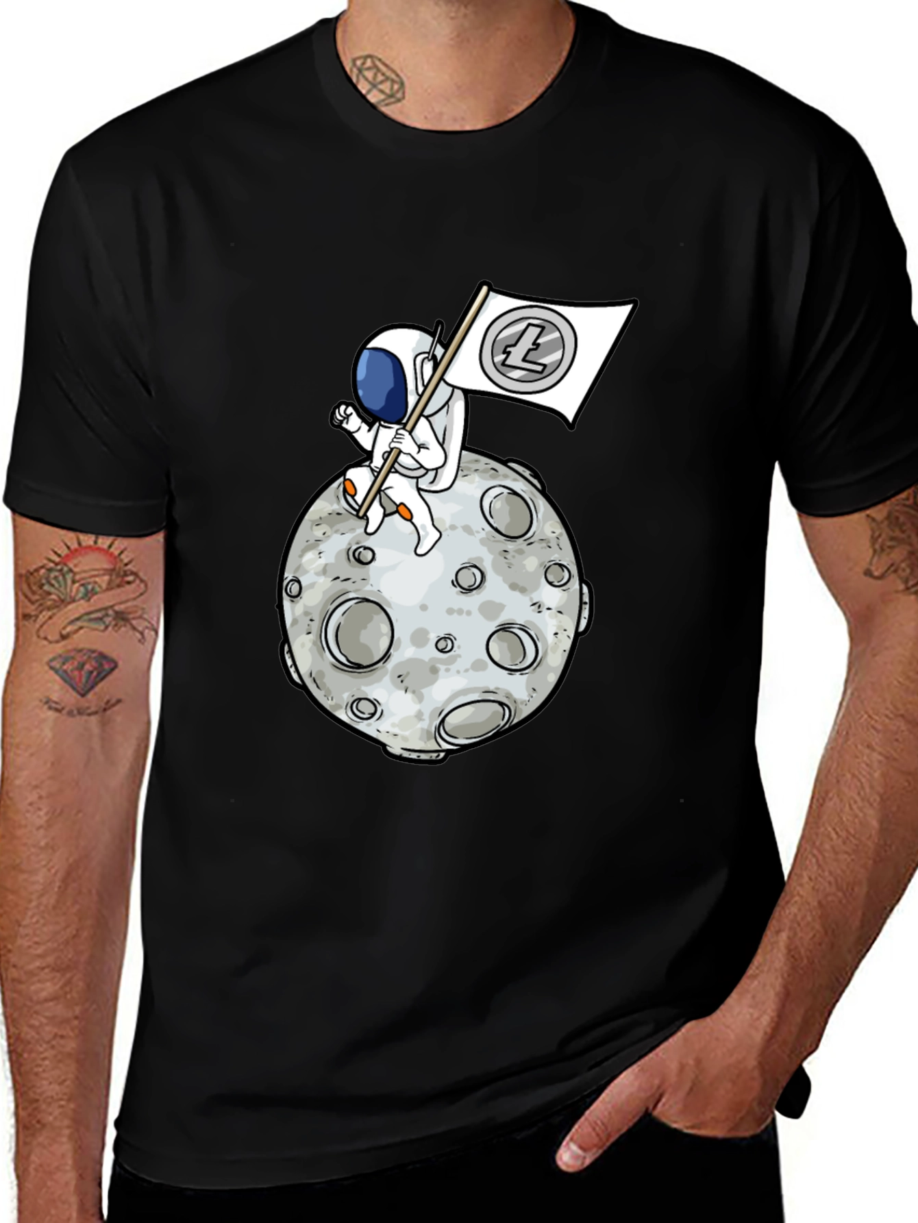 Variant 6 of Astronaut on Moon Graphic T-Shirt