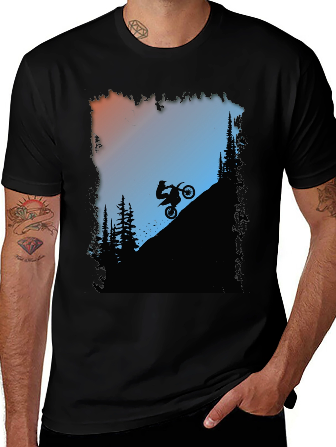 Variant 22 of Dirt Bike Silhouette Graphic T-Shirt