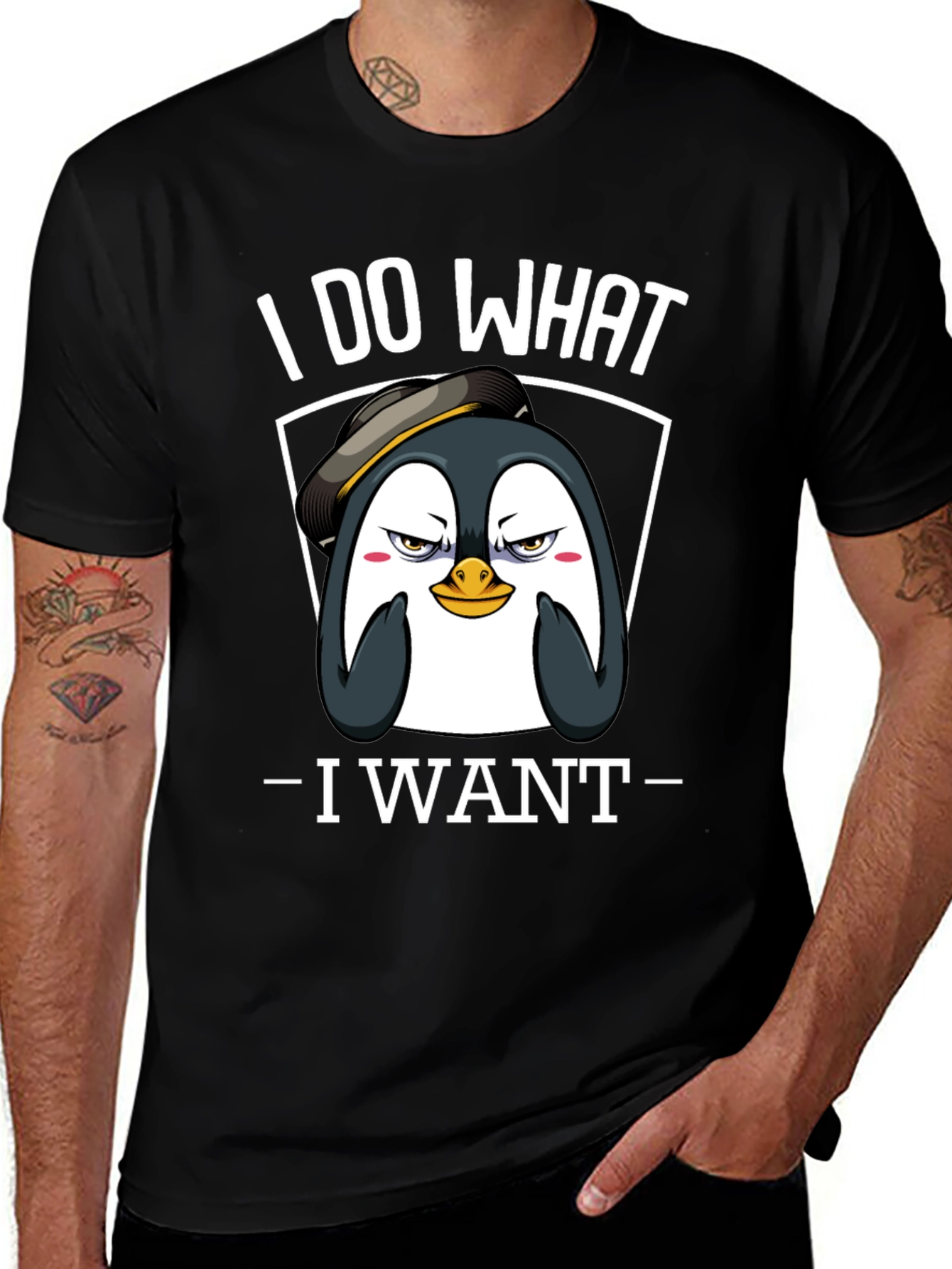 Variant 13 of I Do What I Want Penguin Graphic Tee