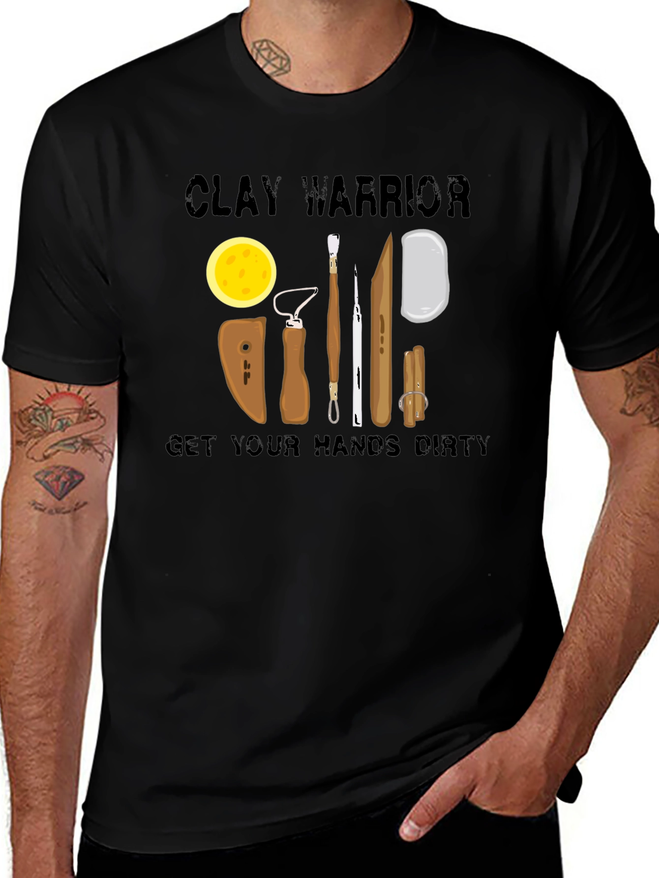 Clay Warrior T-Shirt - Pottery Tools Design