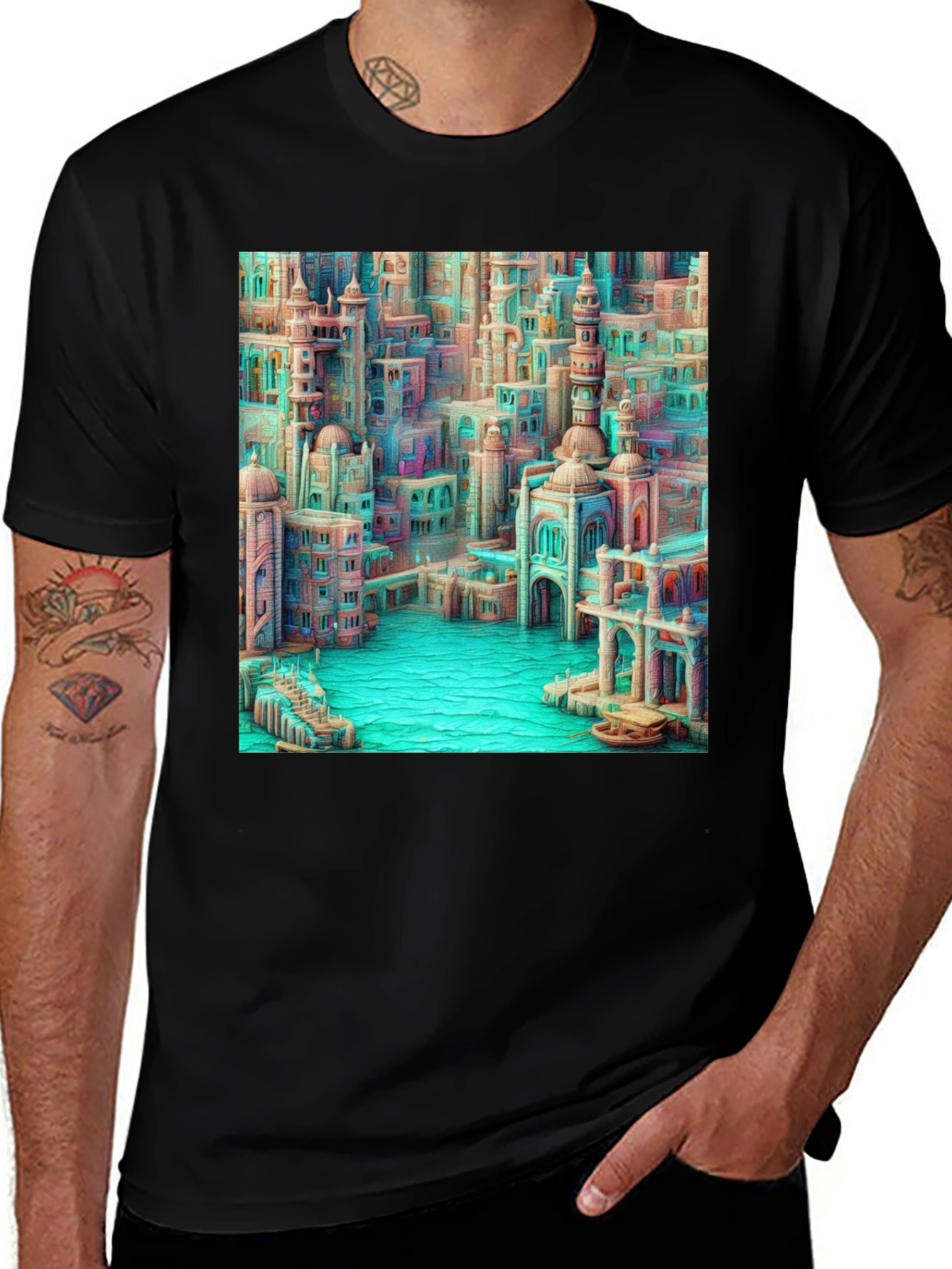 Cityscape Art Tee - Dreamy Urban Design