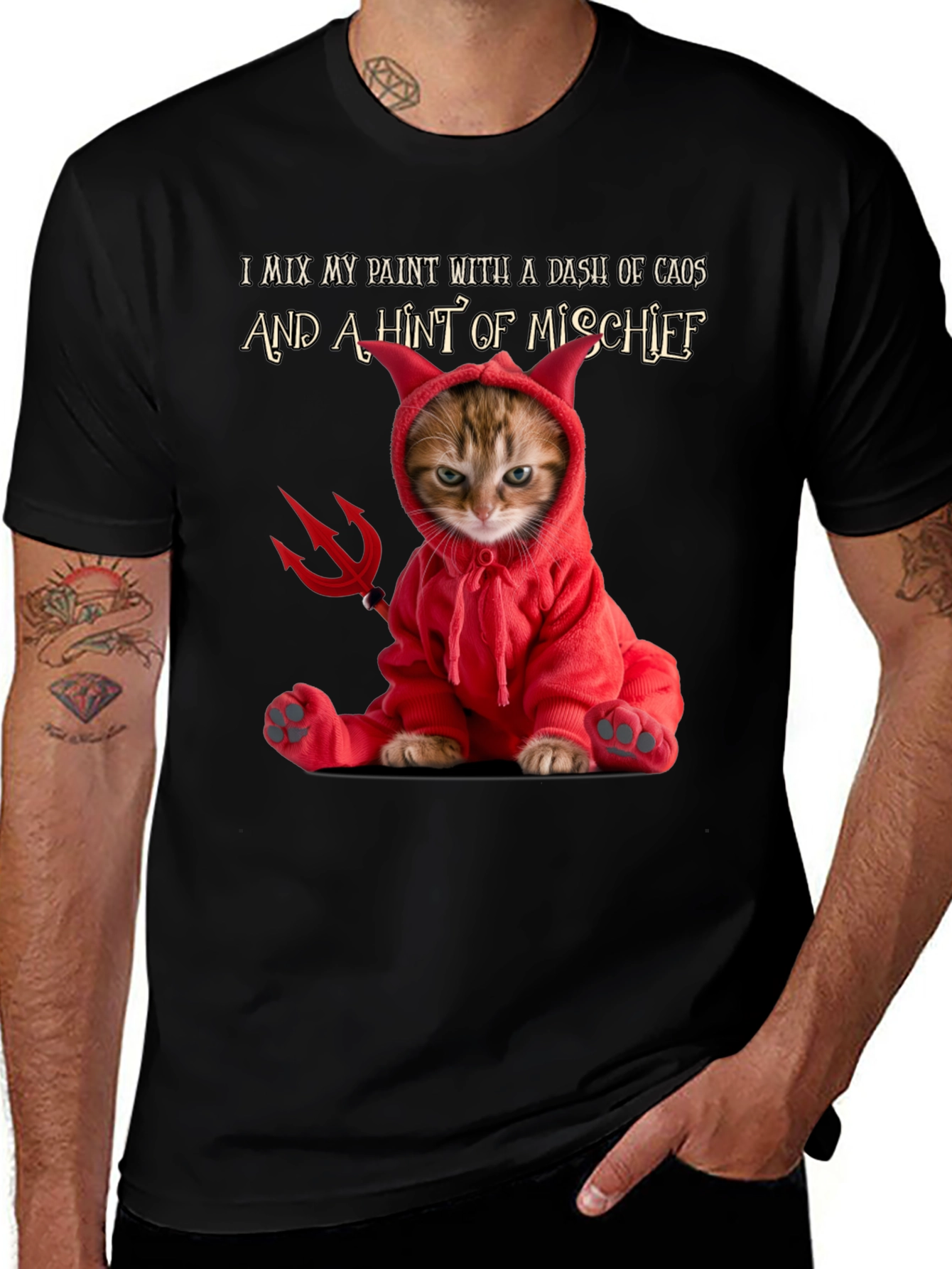 Devil Cat Mischief T-Shirt