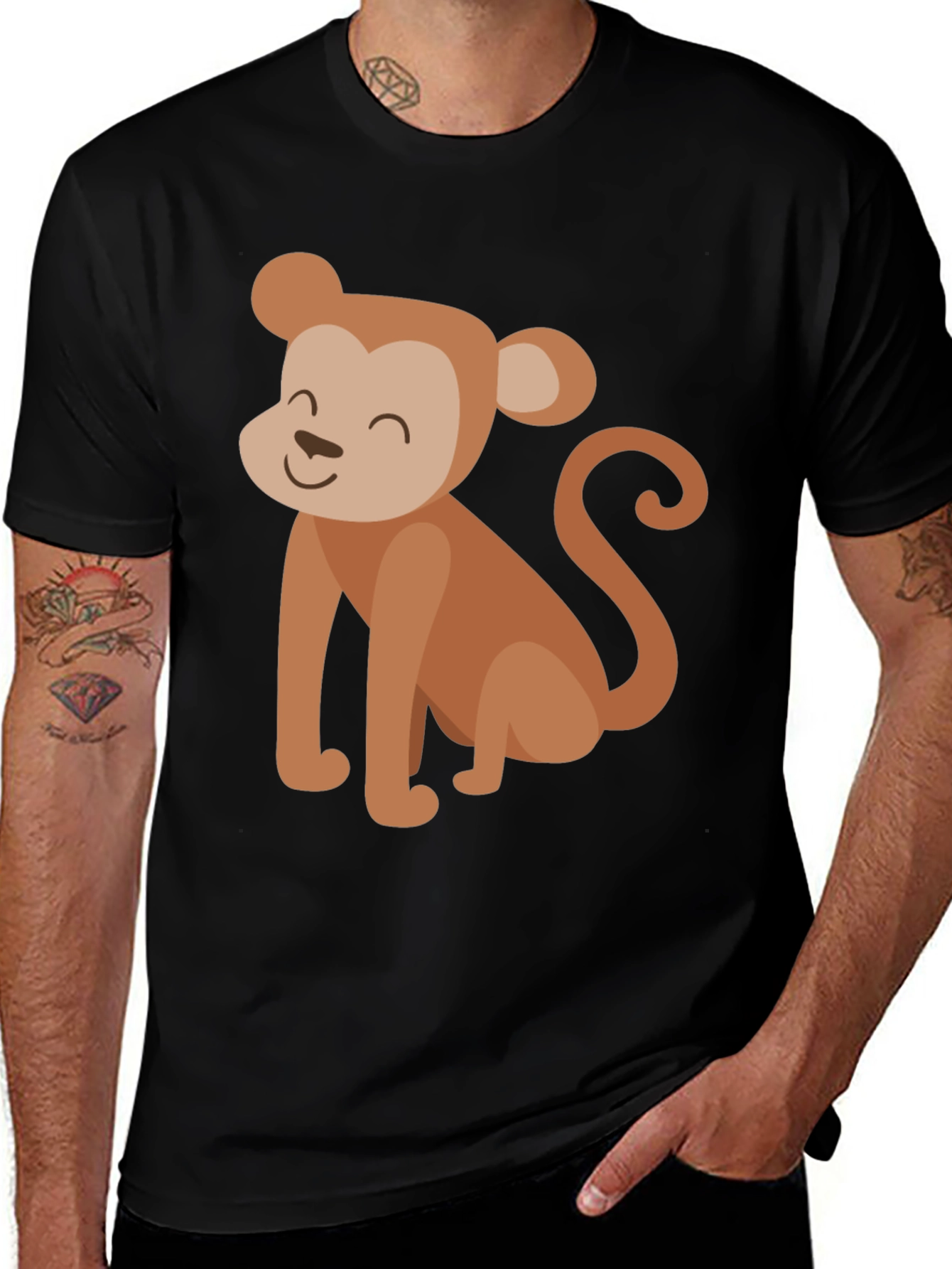 Variant 21 of Monkey Graphic Tee - Cute Cartoon Design