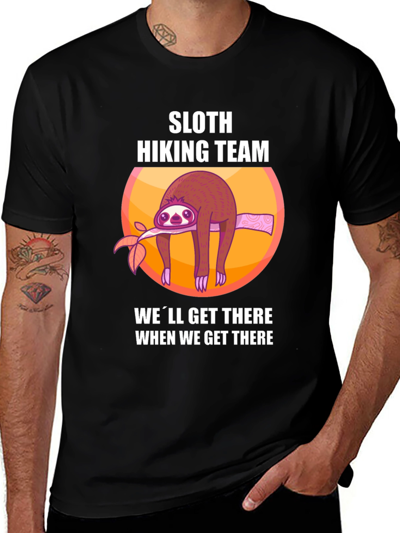 Variant 18 of Sloth Hiking Team Graphic T-Shirt