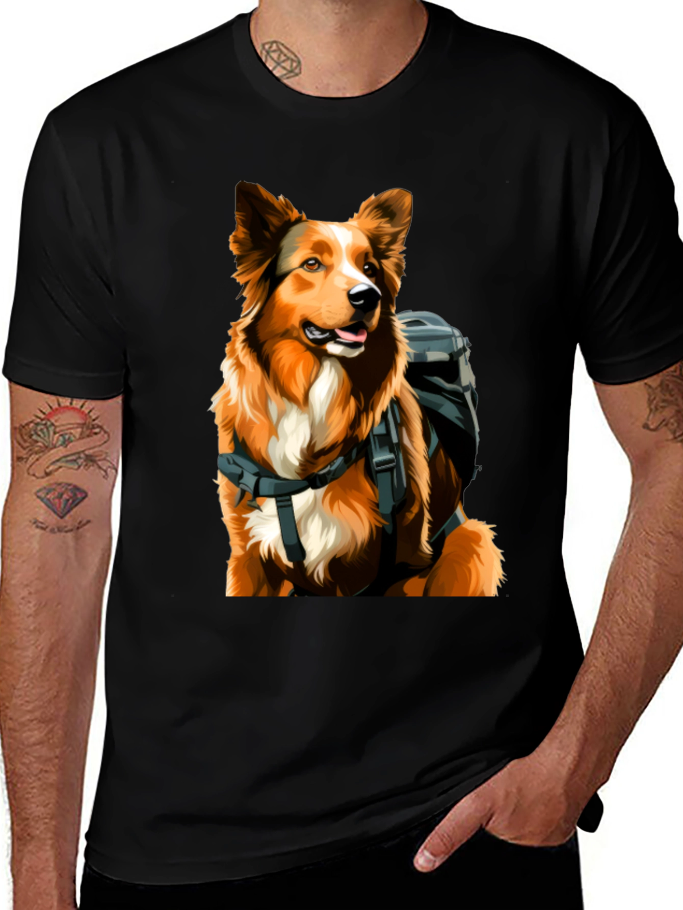 Variant 6 of Dog Hiker Graphic Tee - Adventure Ready!