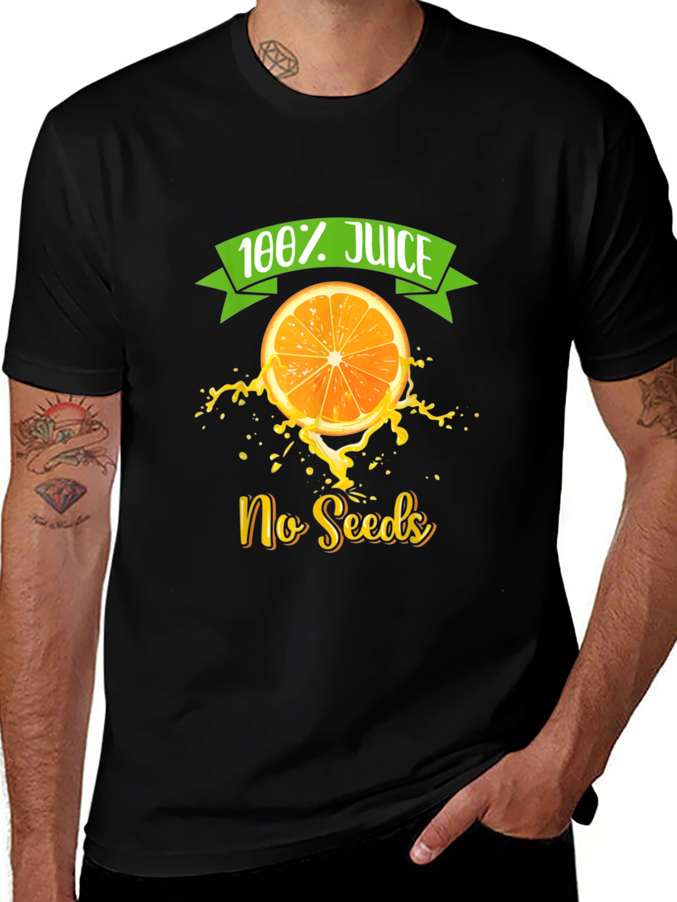 Variant 3 of 100% Juice No Seeds Graphic T-Shirt - Black
