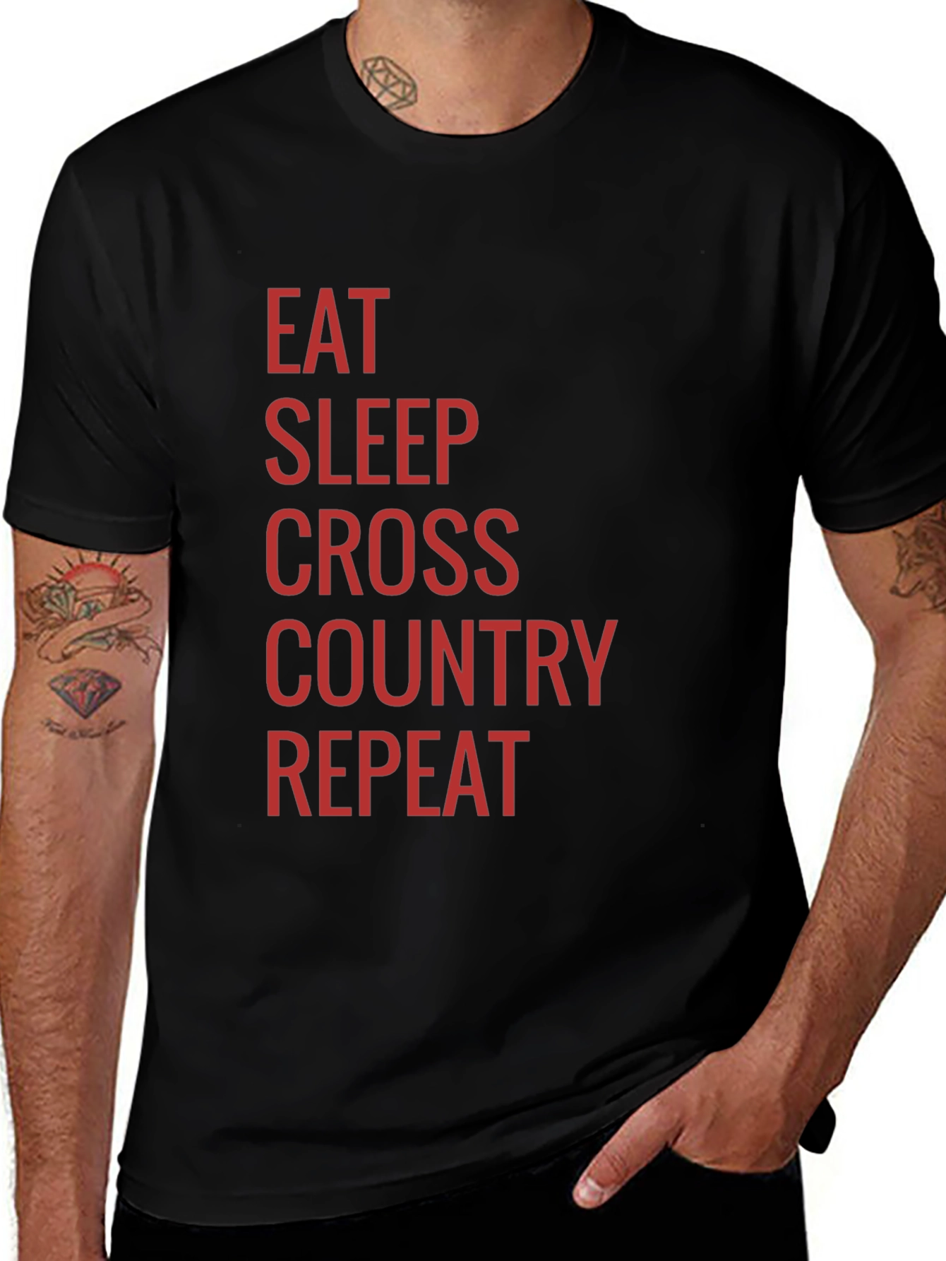 Variant 23 of Eat Sleep Cross Country Repeat Black T-Shirt