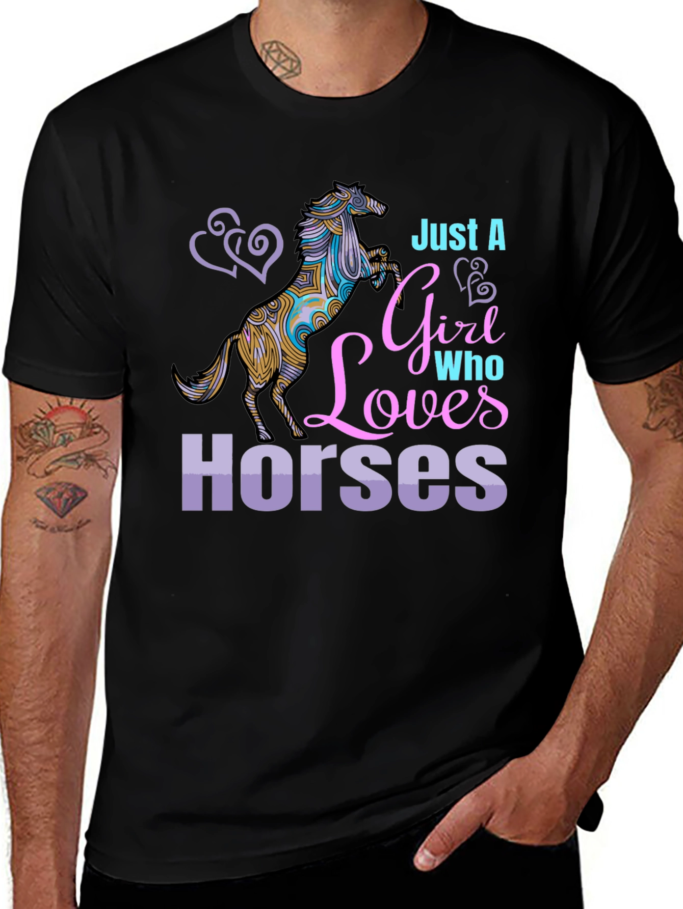Variant 13 of Just a Girl Who Loves Horses Graphic Tee