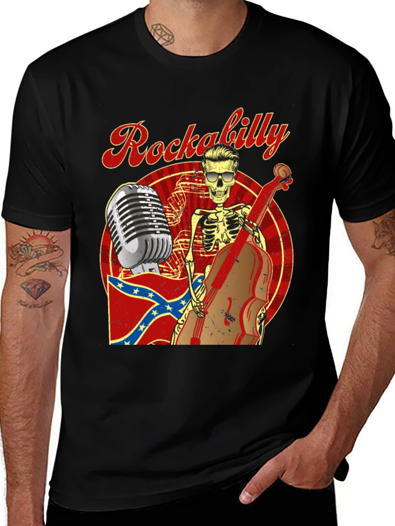 Rockabilly Skeleton Band T-Shirt