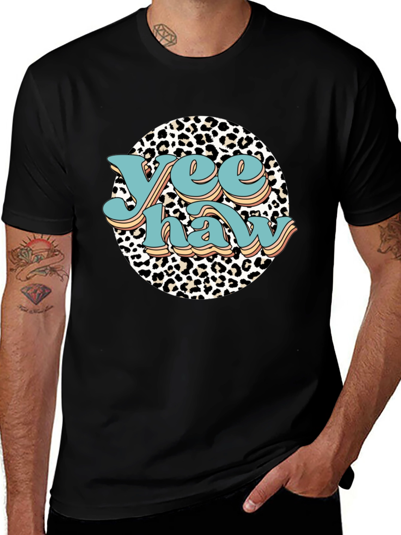 Variant 5 of Yeehaw Leopard Print Graphic Tee