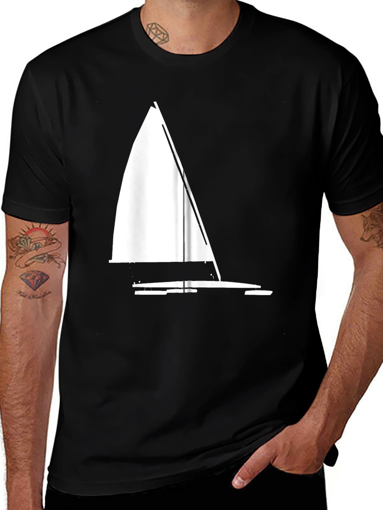 Variant 22 of Sailing T-Shirt - Minimalist Sailboat Design