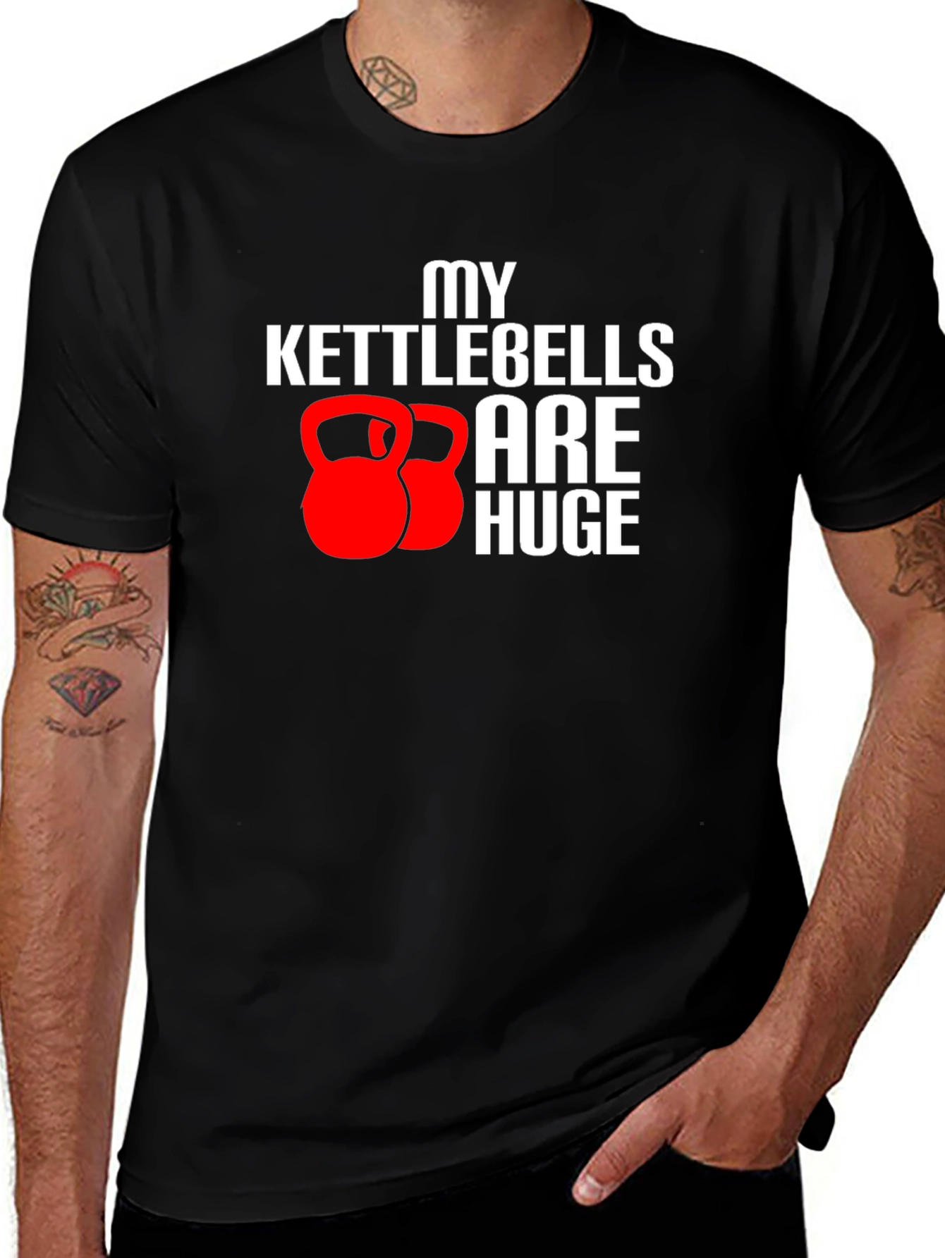 Variant 25 of My Kettlebells Are Huge Black T-Shirt
