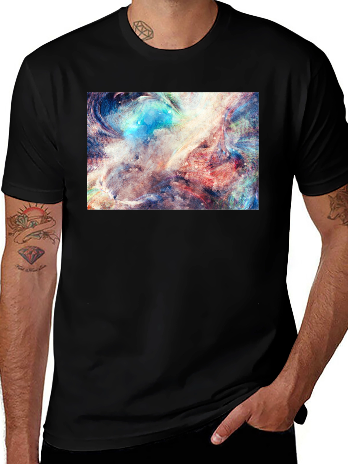 Variant 11 of Abstract Art Black Tee - Unique Graphic Design