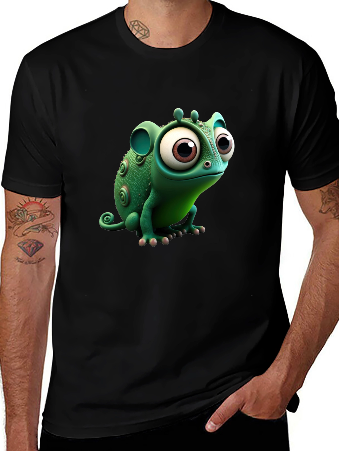 Variant 4 of Cartoon Chameleon T-Shirt