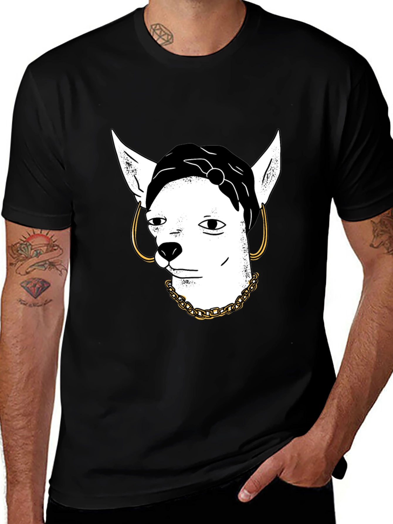 Cool Dog Graphic T-Shirt - Black