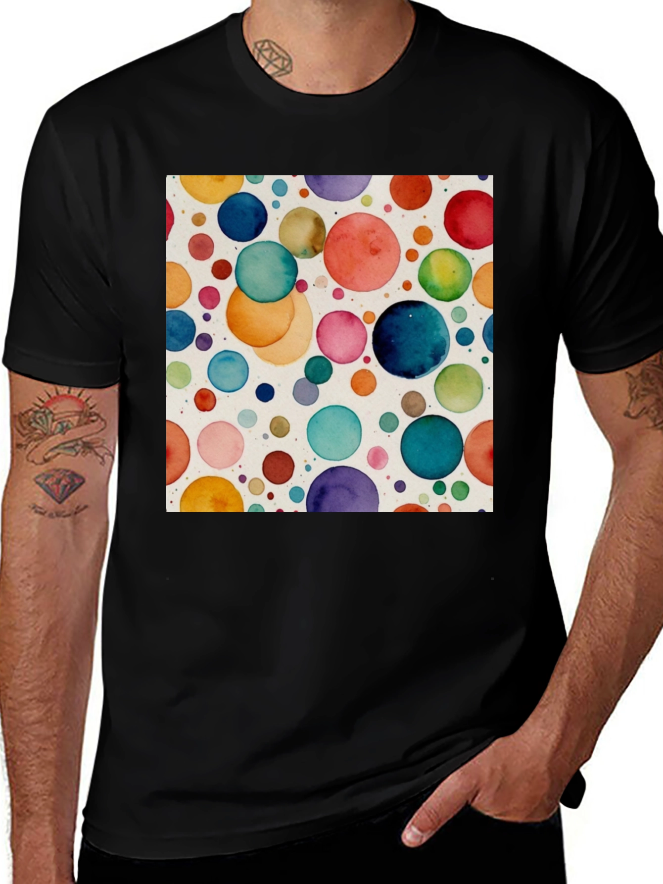 Variant 3 of Colorful Watercolor Circles T-Shirt