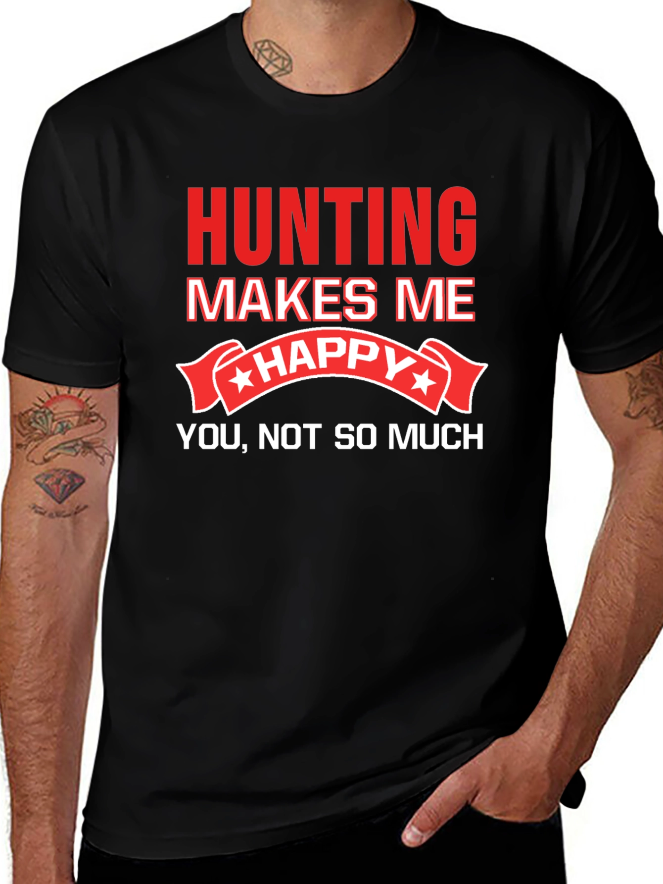 Variant 2 of Hunting Makes Me Happy T-Shirt Funny Graphic Tee
