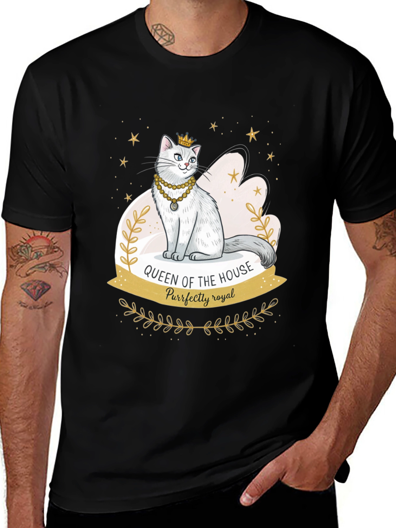 Queen of the House Cat T-Shirt - Purrfectly Royal