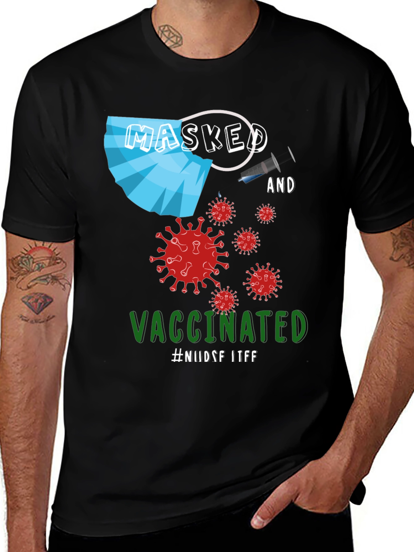 Masked and Vaccinated Graphic T-Shirt