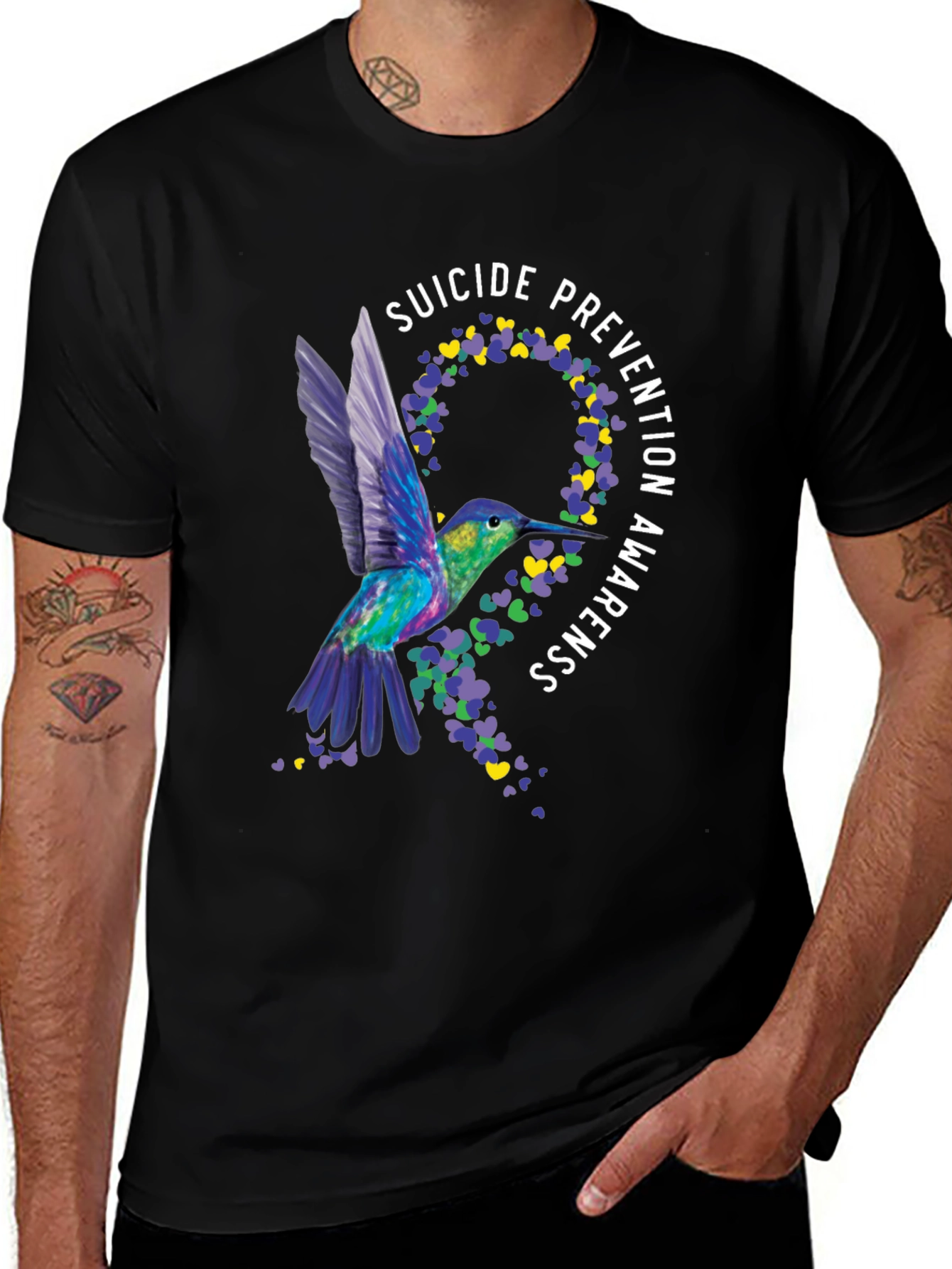 Variant 7 of Suicide Prevention Hummingbird Graphic Tee