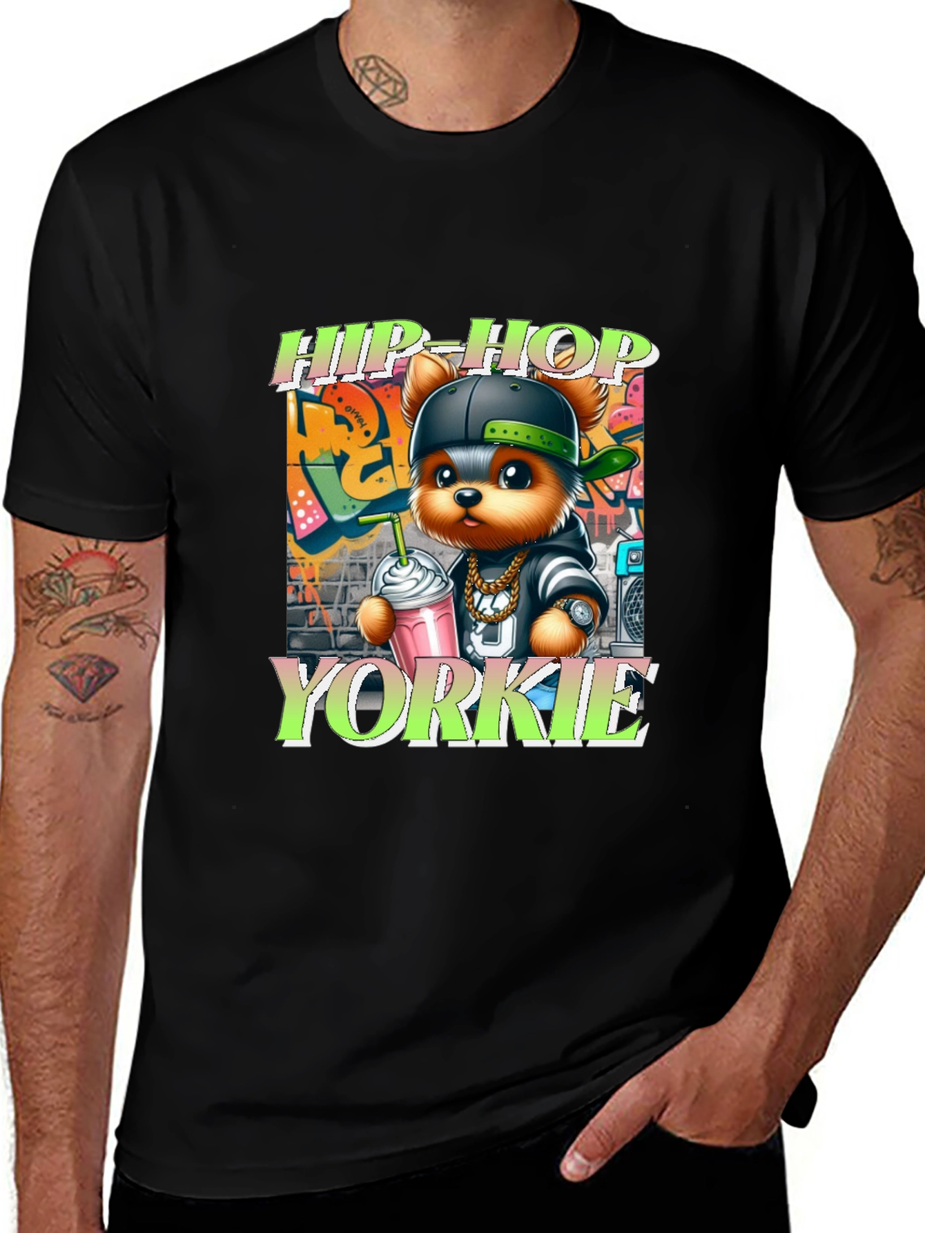 Variant 23 of Hip-Hop Yorkie Graphic Tee