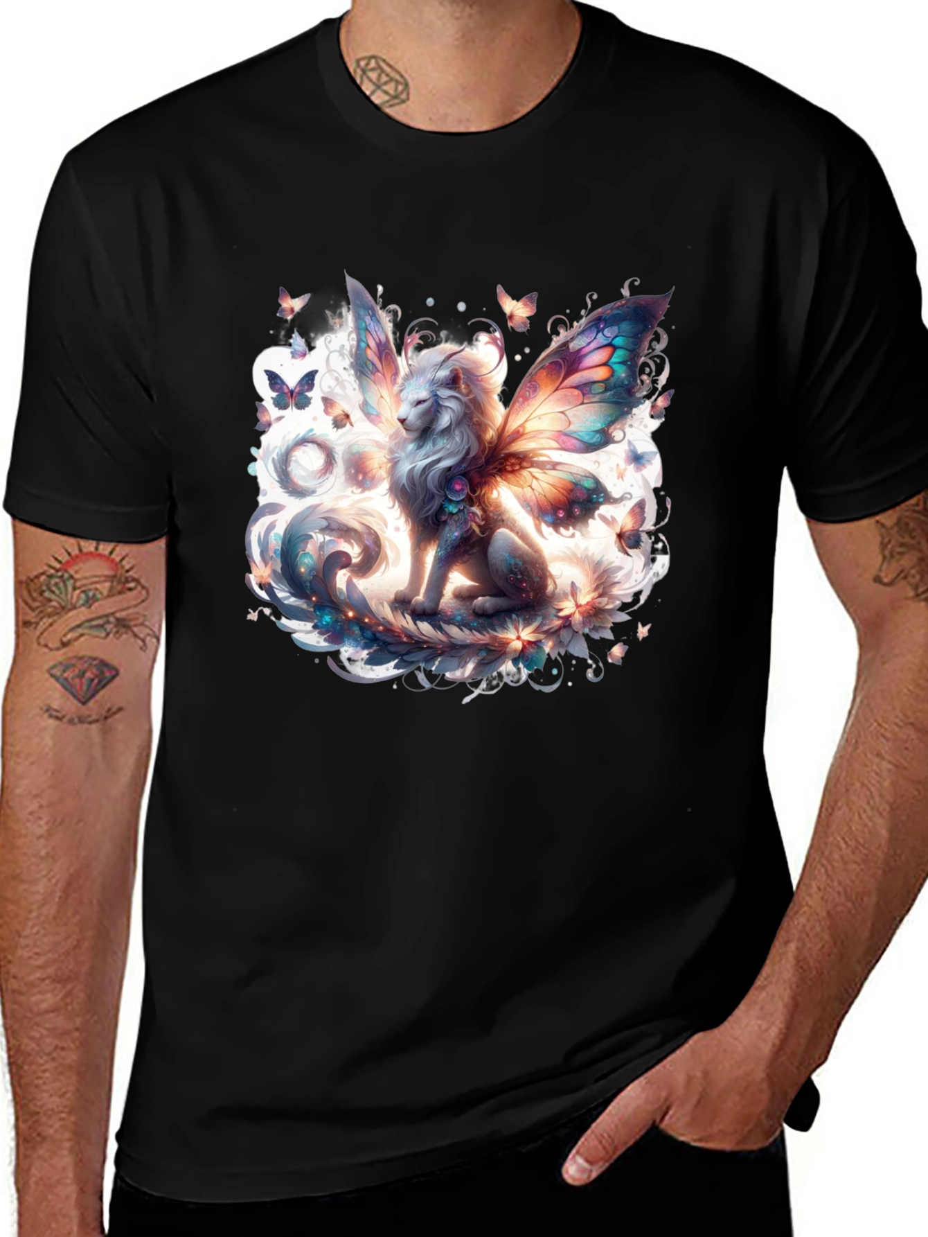 Variant 26 of Fantasy Lion Butterfly Wing T-Shirt
