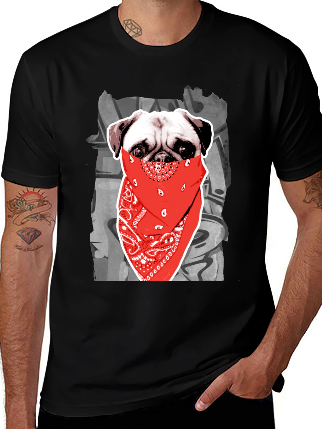 Variant 19 of Pug Bandit T-Shirt - Gangster Dog Tee