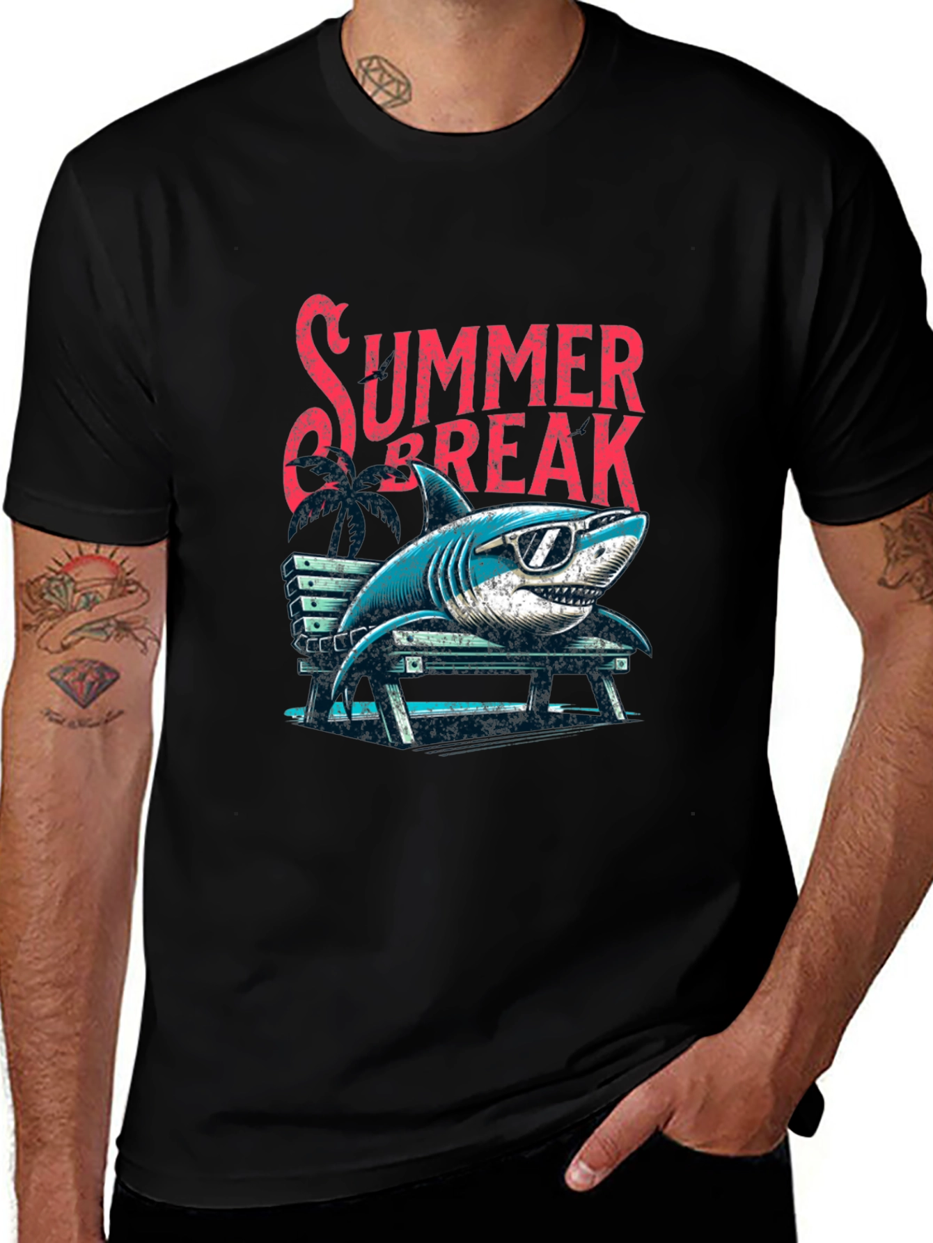 Variant 25 of Summer Break Shark T-Shirt - Cool Vacation Vibes